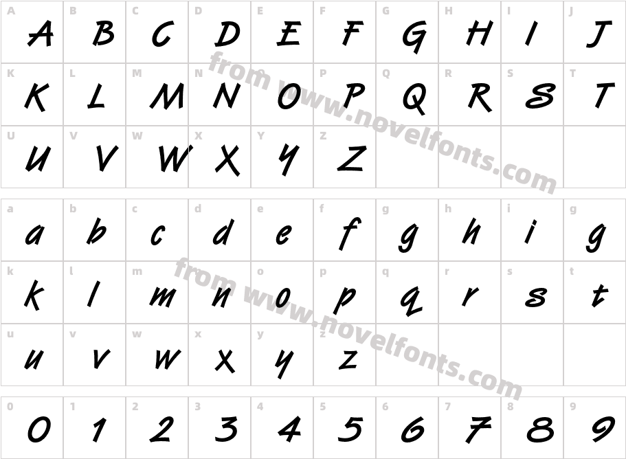 VanDijkICG-BoldCharacter Map