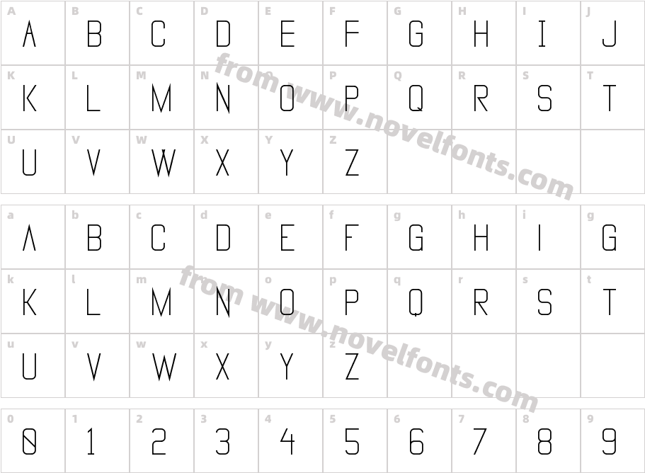 Vanadine BoldCharacter Map