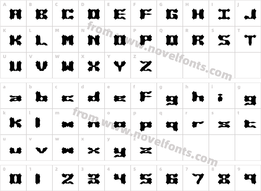 Vanished (BRK)Character Map