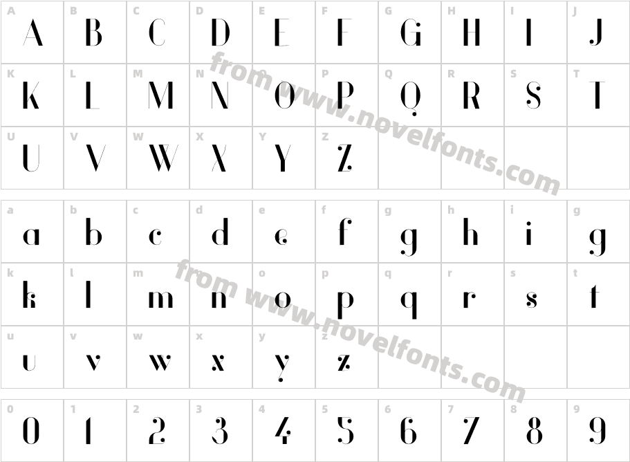 Vanity-BoldCharacter Map