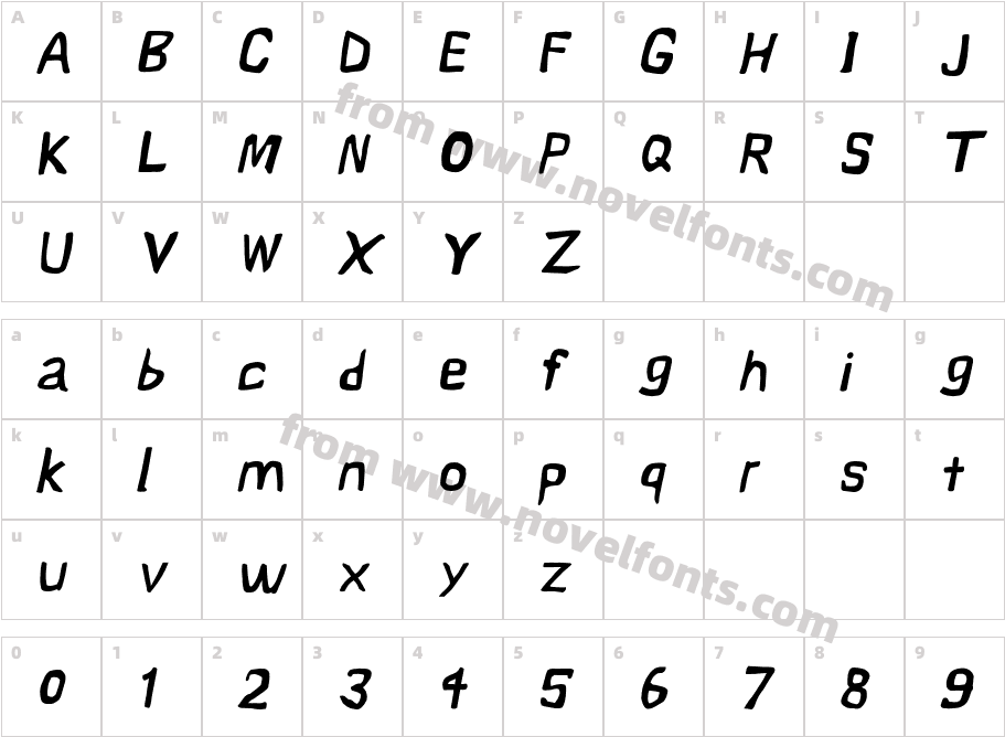 Vapor Semibold ObliqueCharacter Map