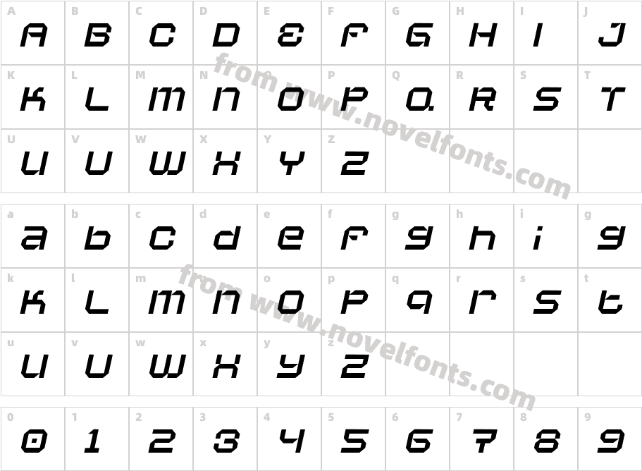 Vaporbyte Slim ItalicCharacter Map