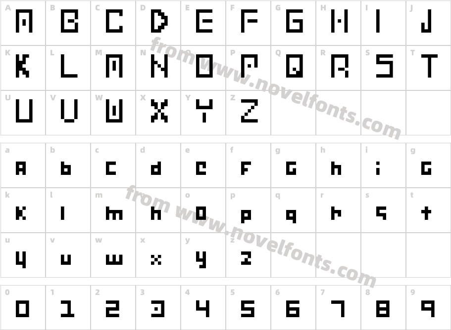 Vault RegularCharacter Map