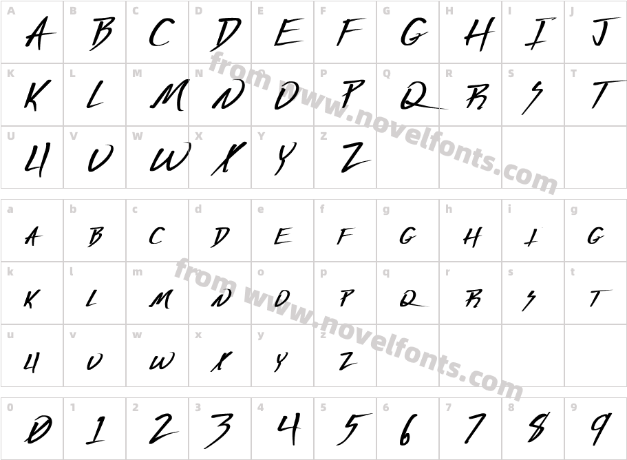 Vecker BoldCharacter Map