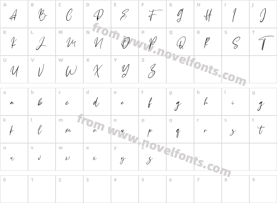 Vellizta Free RegularCharacter Map