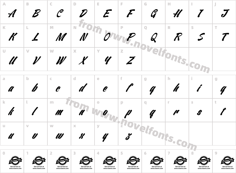 Ventography Personal Use OnlyCharacter Map