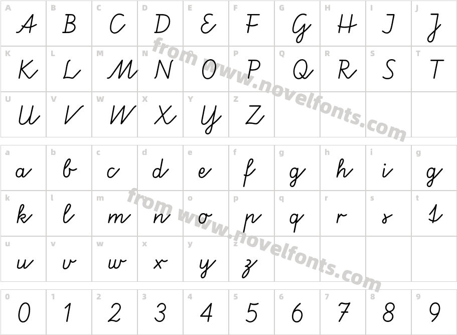 VereinLateinAusgangsschriftBQCharacter Map