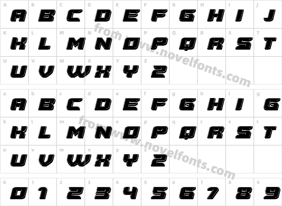 Vertigo RegularCharacter Map