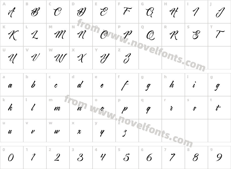 Viana ScriptCharacter Map