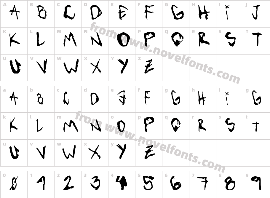 VibratteLetters!Character Map