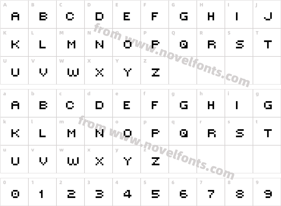 Victor's Pixel FontCharacter Map