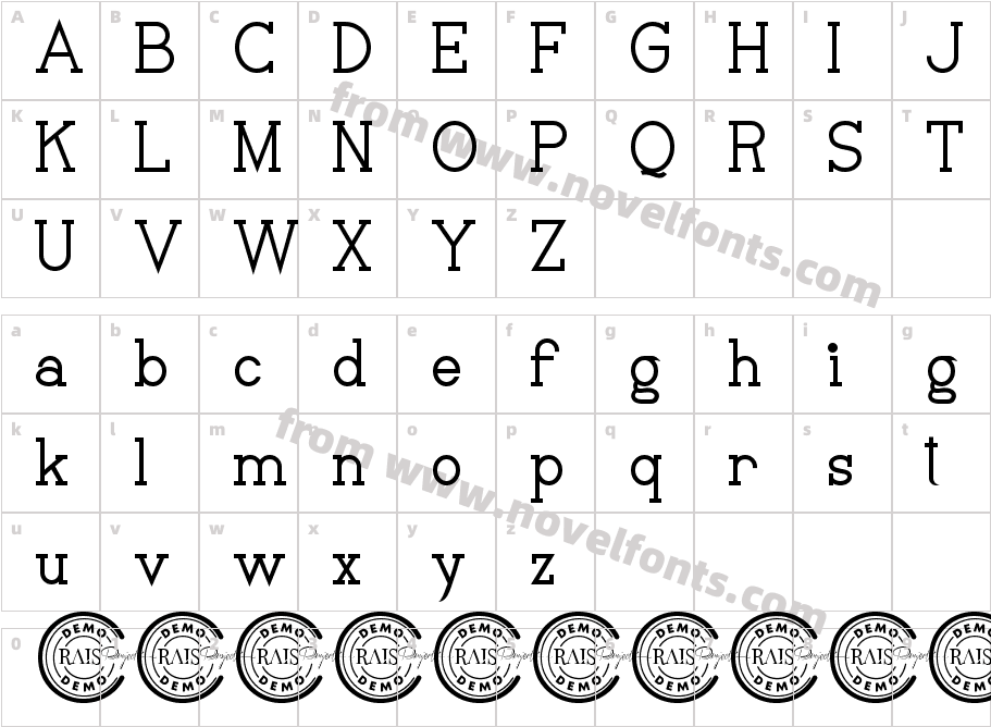 Victorela Demo BoldCharacter Map