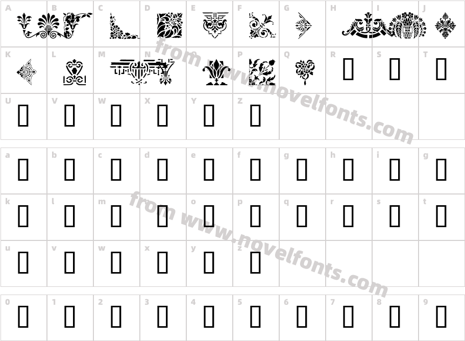 Victorian Designs ThreeCharacter Map