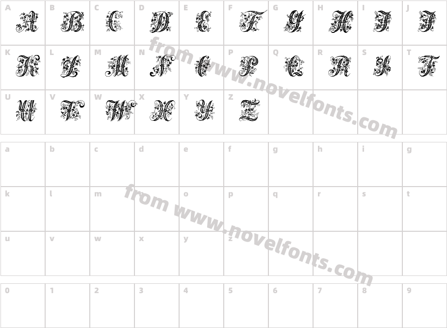 Victorian Initials OneCharacter Map