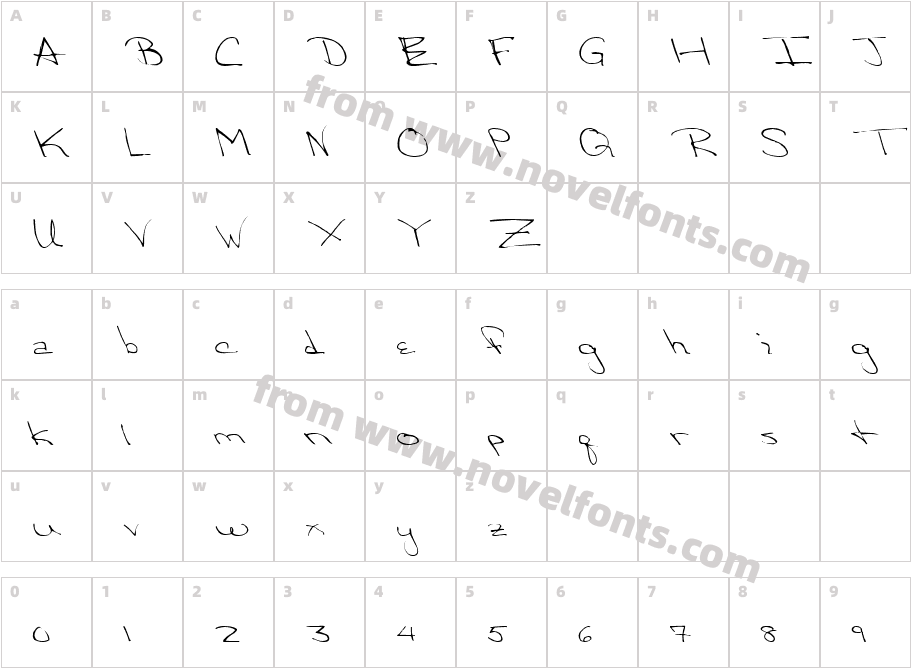 Victorias RegularCharacter Map