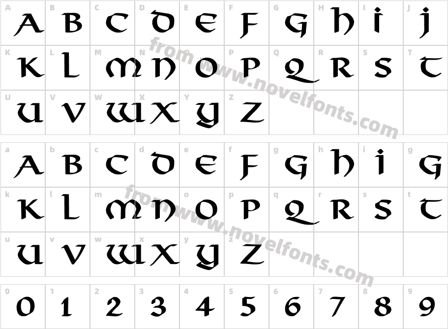 Viking-Normal BoldCharacter Map