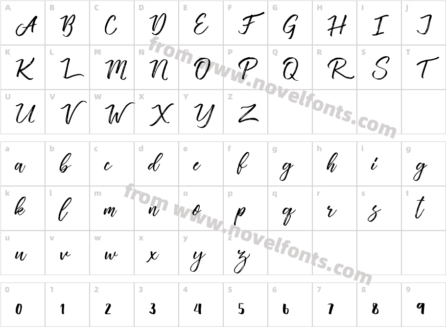 VincentiaRegularCharacter Map