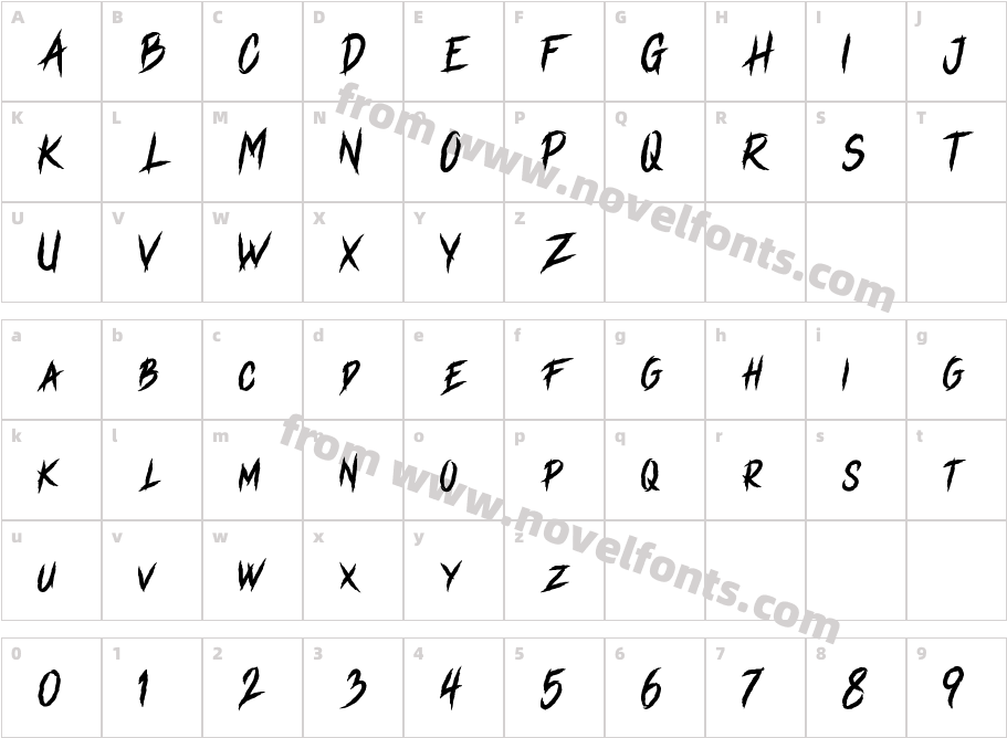 VindicaRegularCharacter Map