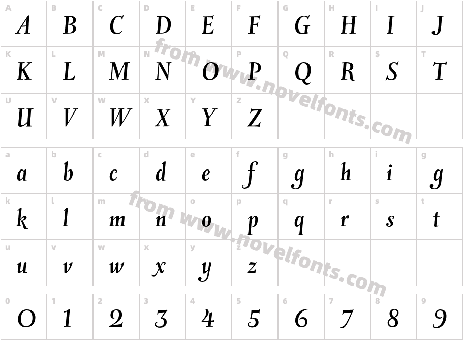 VineyardITCStd-BoldCharacter Map