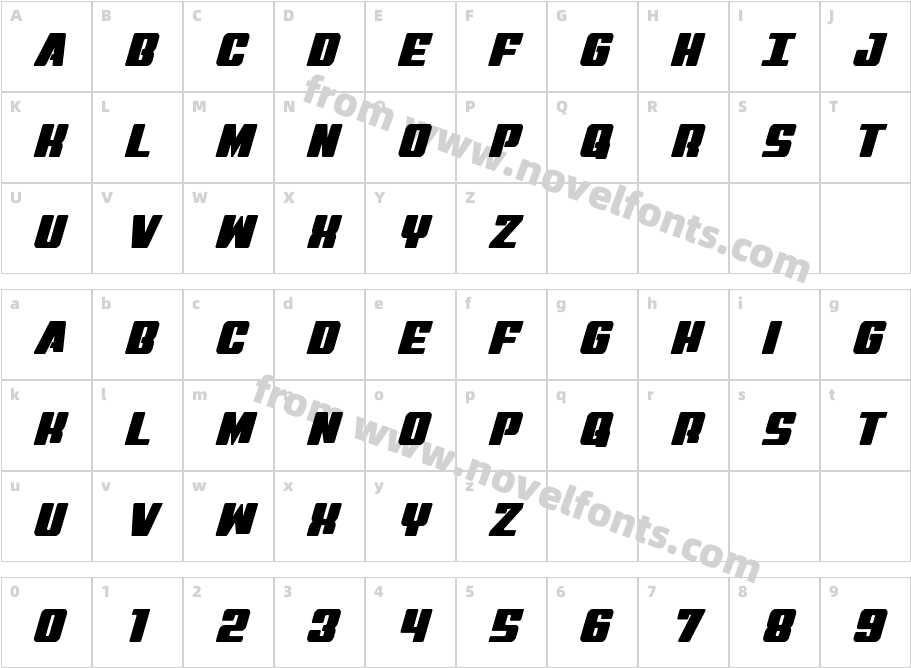 Virgin Hybrid CondensedCharacter Map