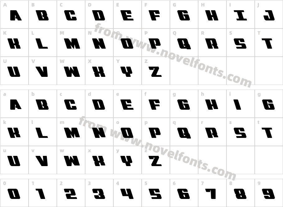 Virgin Hybrid LeftalicCharacter Map