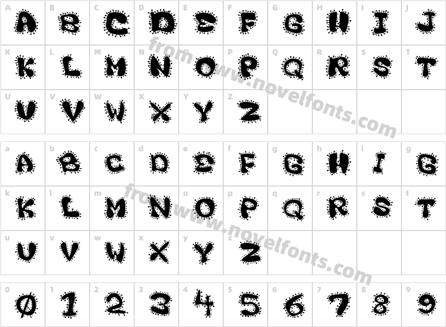 VirusIsUpV2Character Map