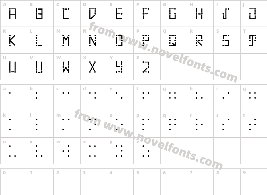 VisualBrailleCharacter Map