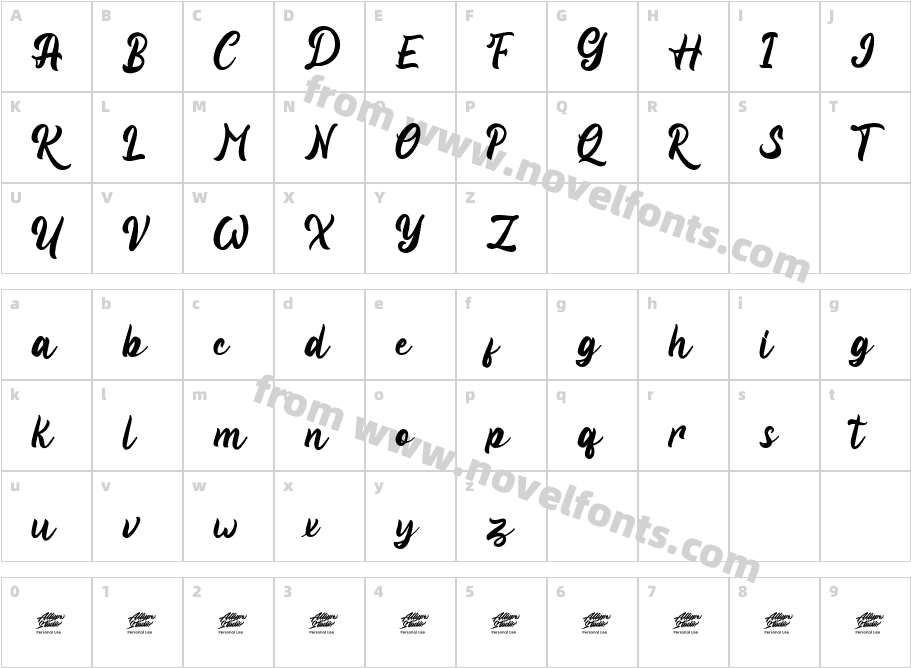 Viyona - Personal UseCharacter Map