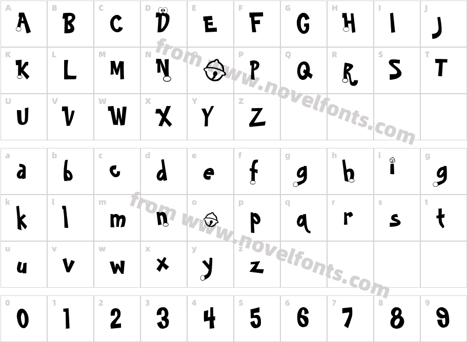 DoraefontCharacter Map