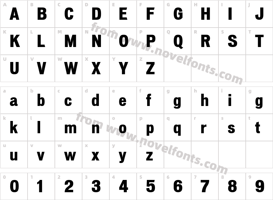 Vonnes-BlackCondensedCharacter Map