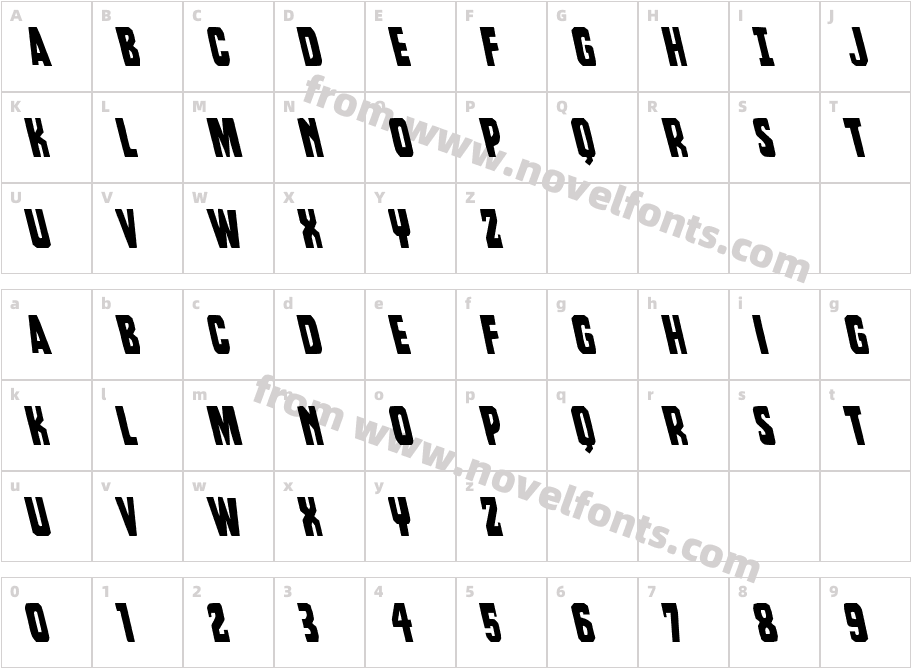 Dorian Gore LeftalicCharacter Map