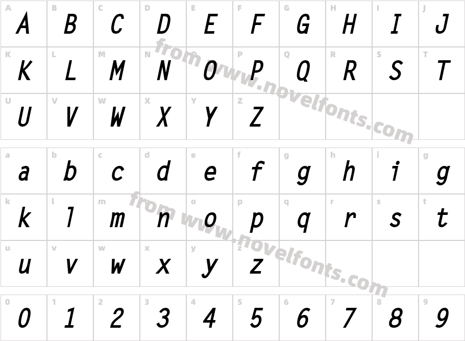 Adagio BoldItalicCharacter Map