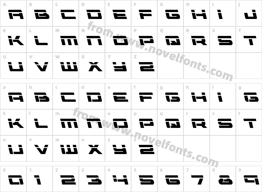 Vorpal LeftalicCharacter Map