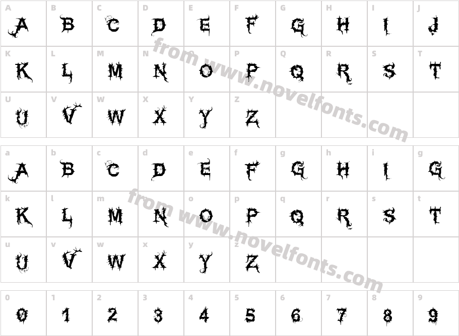 Vtks espinhudaCharacter Map