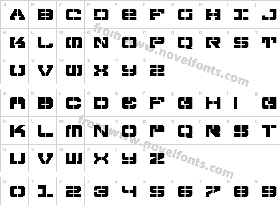 Vyper Bold ExpandedCharacter Map