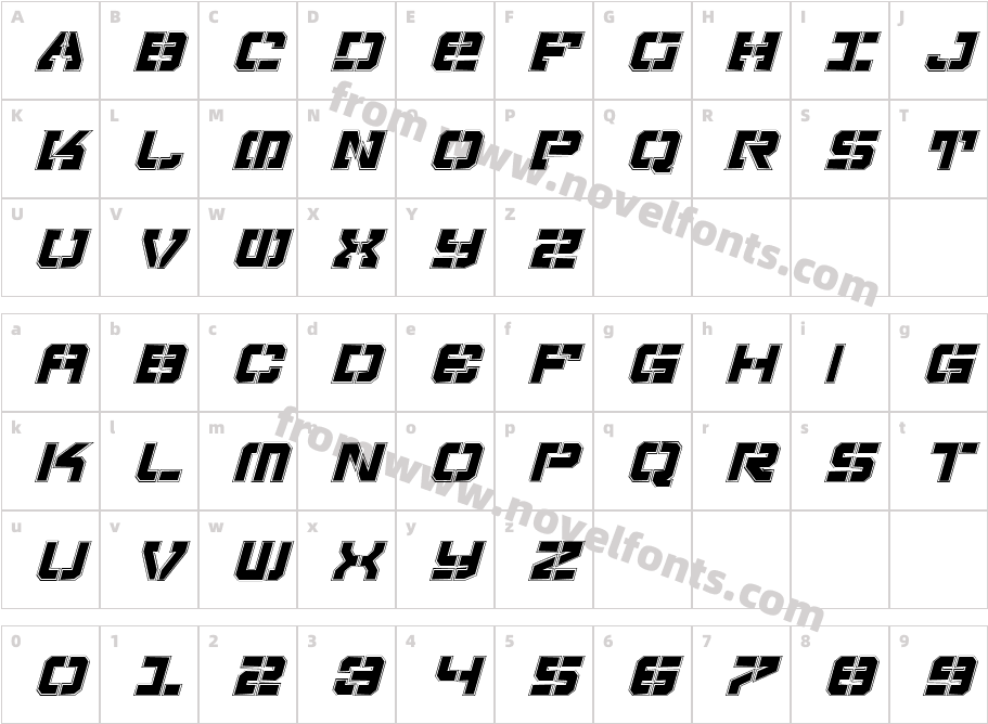 Vyper Pro ItalicCharacter Map