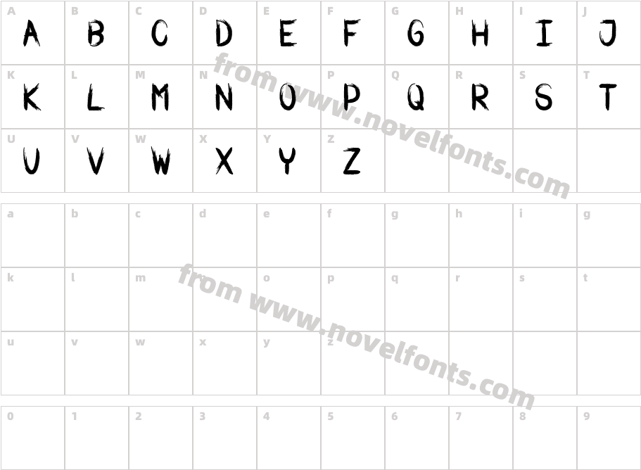 WAR BRUSHCharacter Map