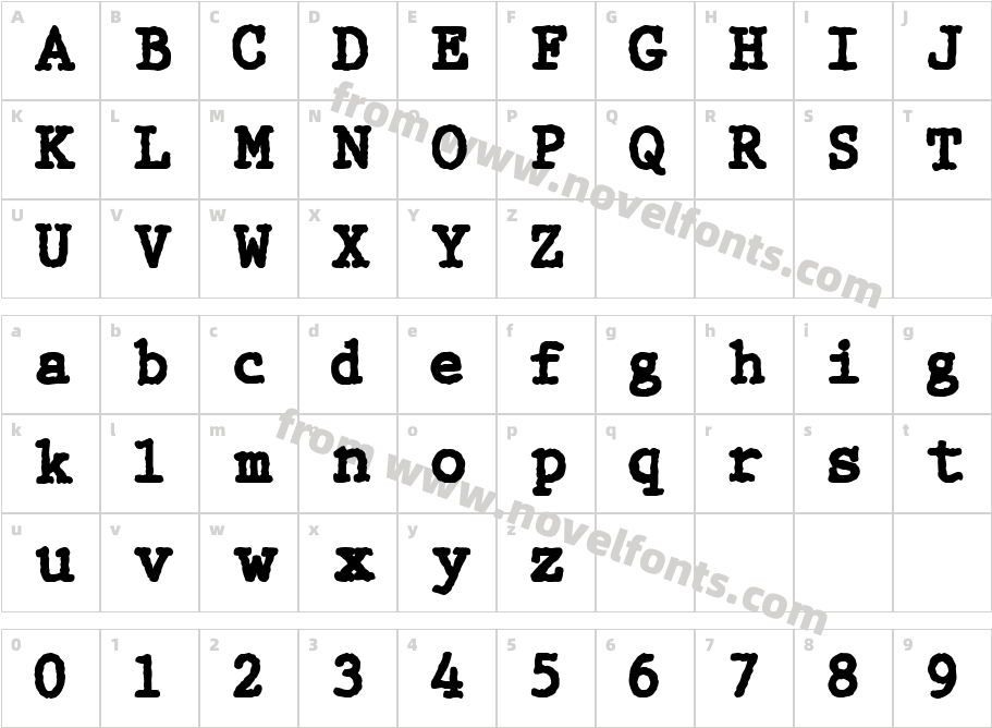 WBX_GrannyT BoldCharacter Map