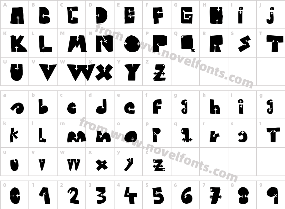 WOODCUTTER CROSSCharacter Map