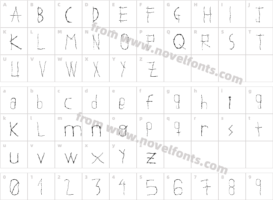 WOODCUTTER WIRE FENCECharacter Map