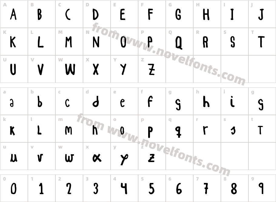 WOODCUTTER simple fontCharacter Map