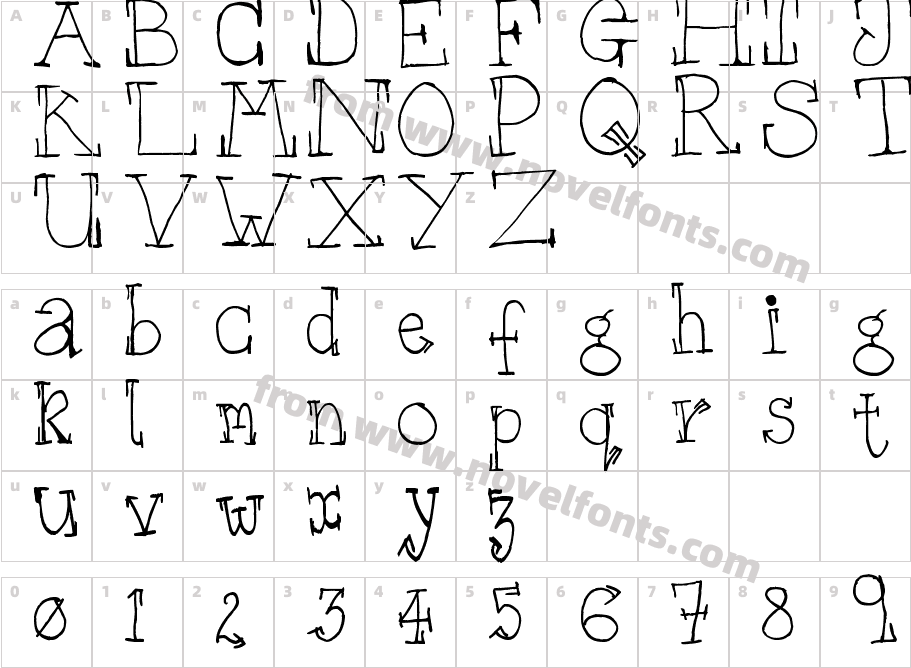 WS SerifCharacter Map