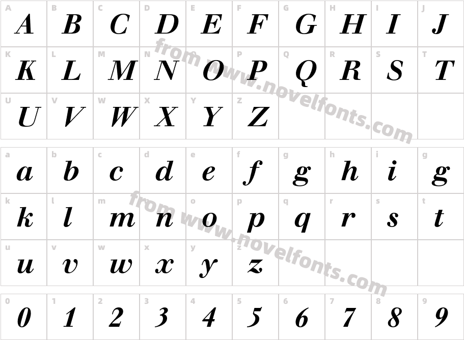 Walbaum-BoldItalicCharacter Map