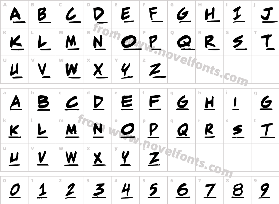 Adam Warren pro Bold ItalicCharacter Map