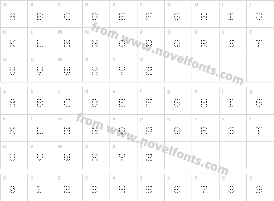 Dot Digital-7Character Map