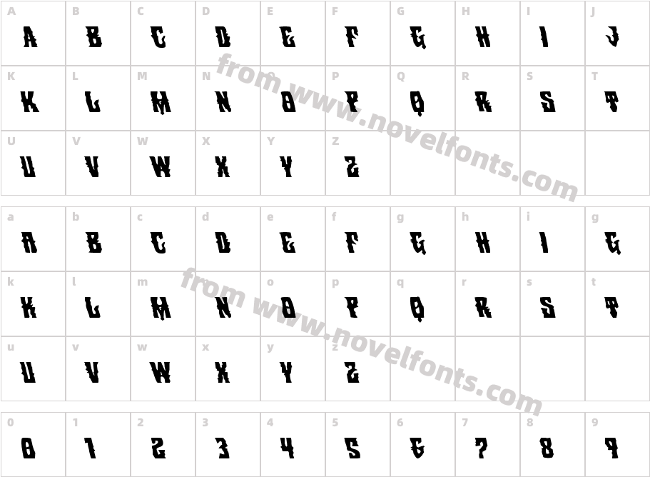 Warlock's Ale LeftalicCharacter Map