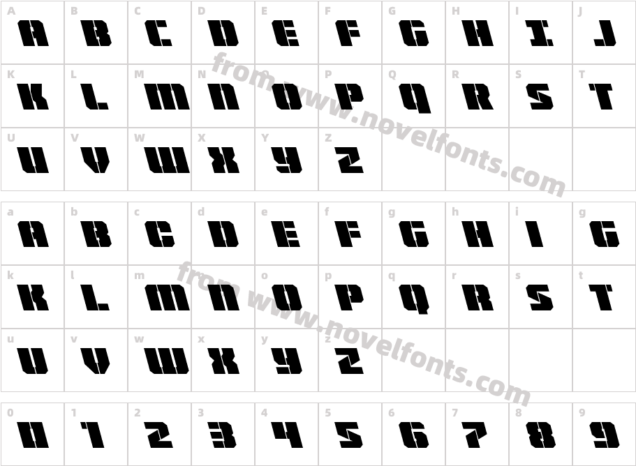 Warp Thruster LeftalicCharacter Map