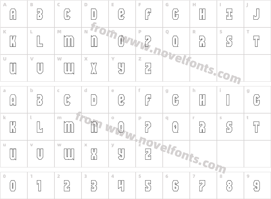 Warrior Nation Outline RegularCharacter Map