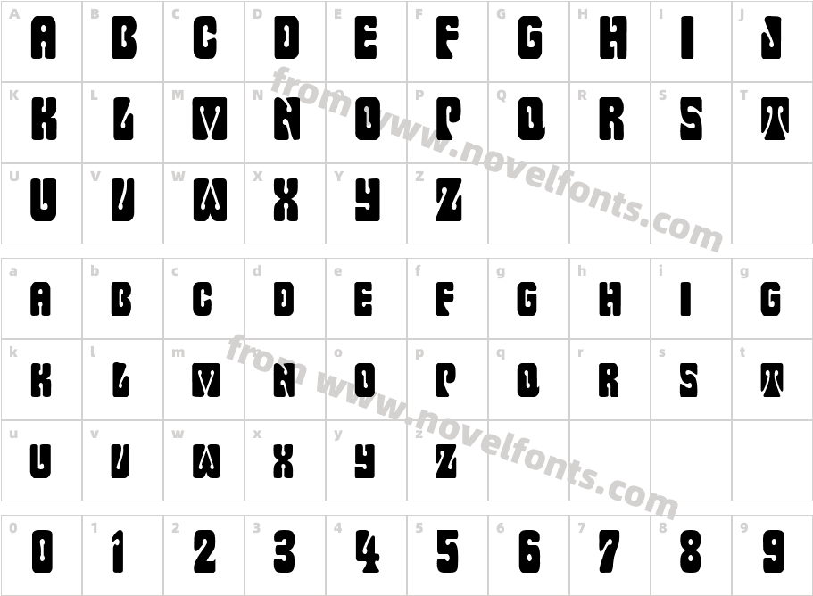 WavyOrnamentalCondensedRegularSWFTECharacter Map