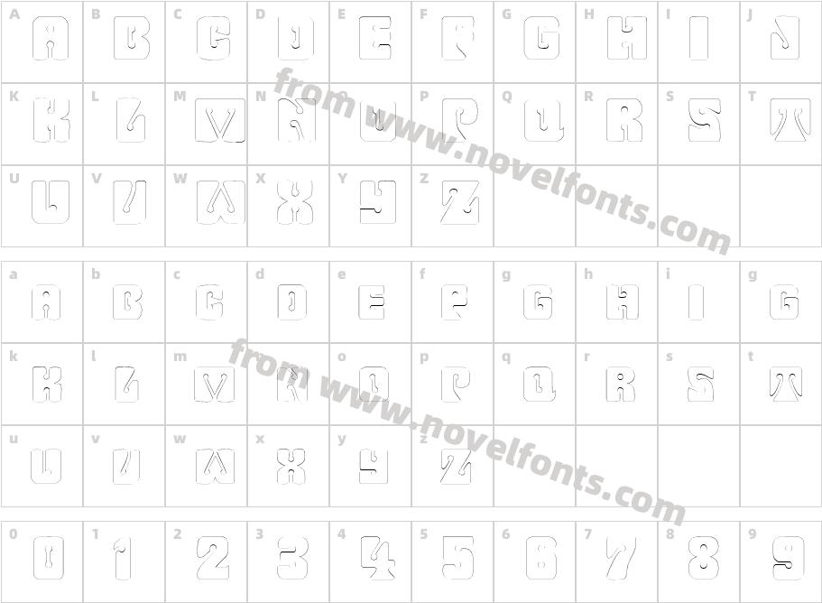 WavyOrnamentalOutlineRegularSWFTECharacter Map